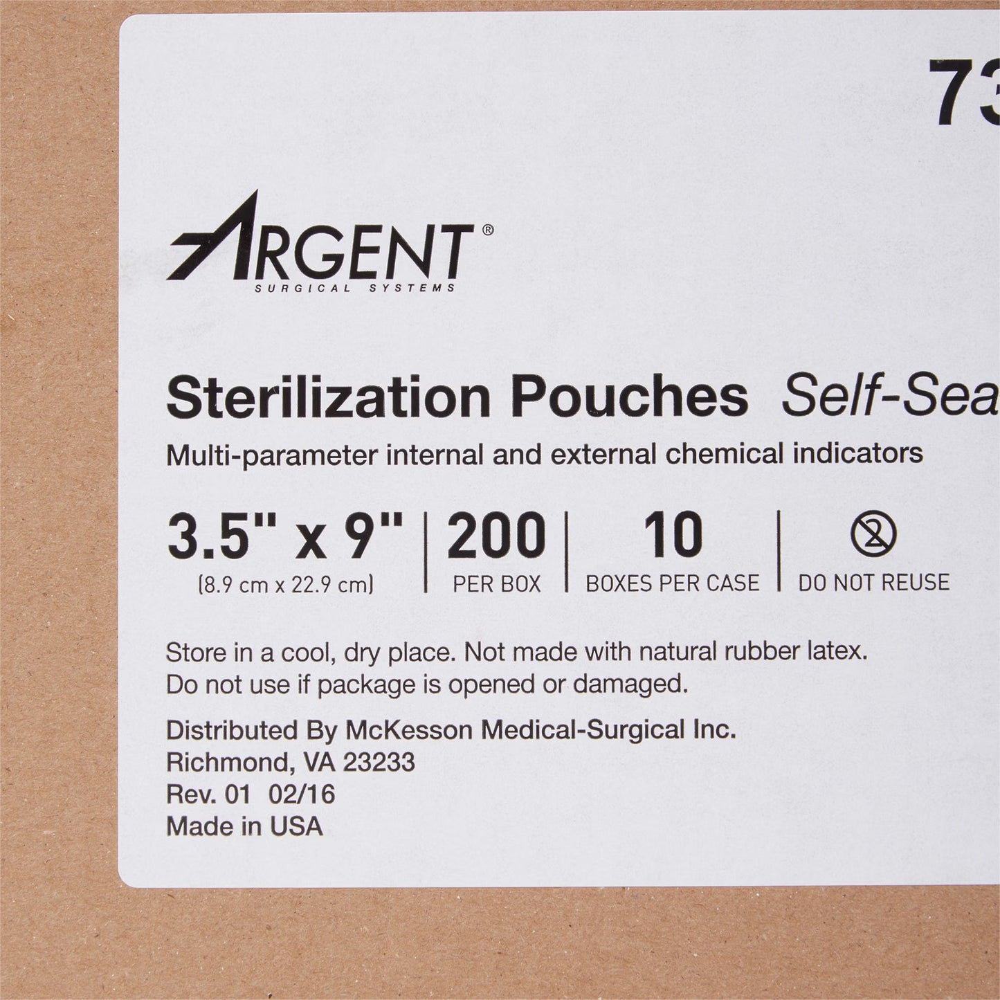 McKesson Argent® Sure-Check® Sterilization Pouch, 3.5 x 9 Inch