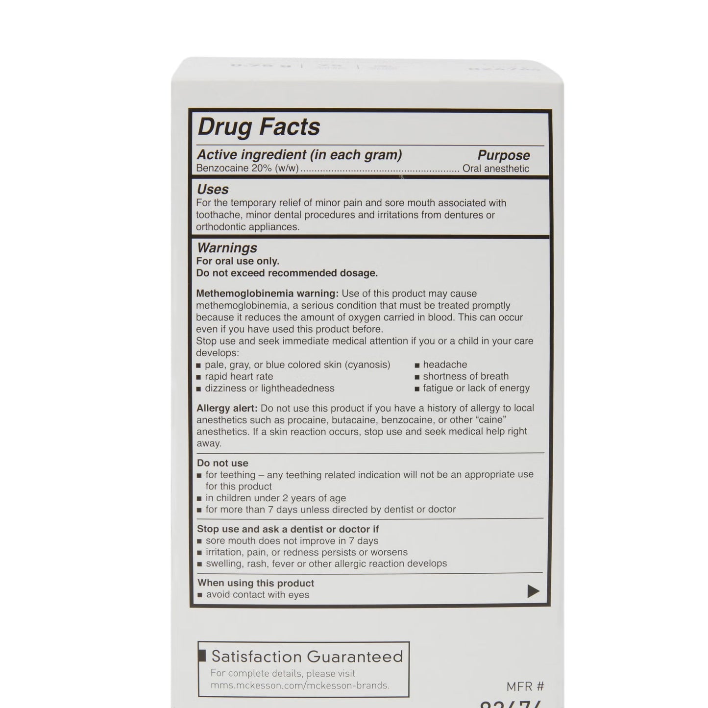 McKesson Benzocaine Oral Pain Relief