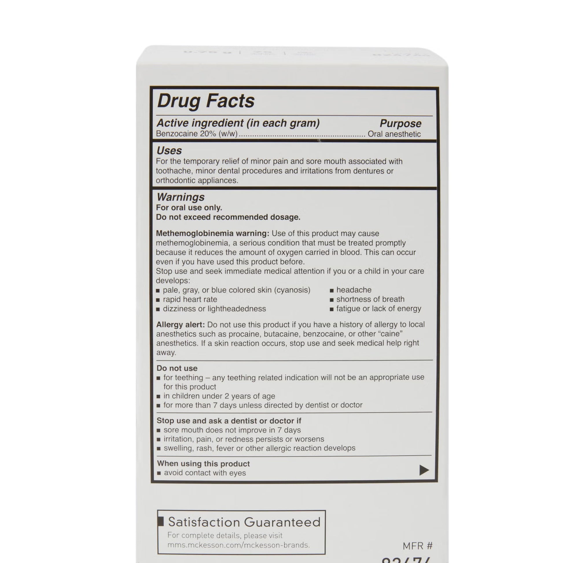 McKesson Benzocaine Oral Pain Relief
