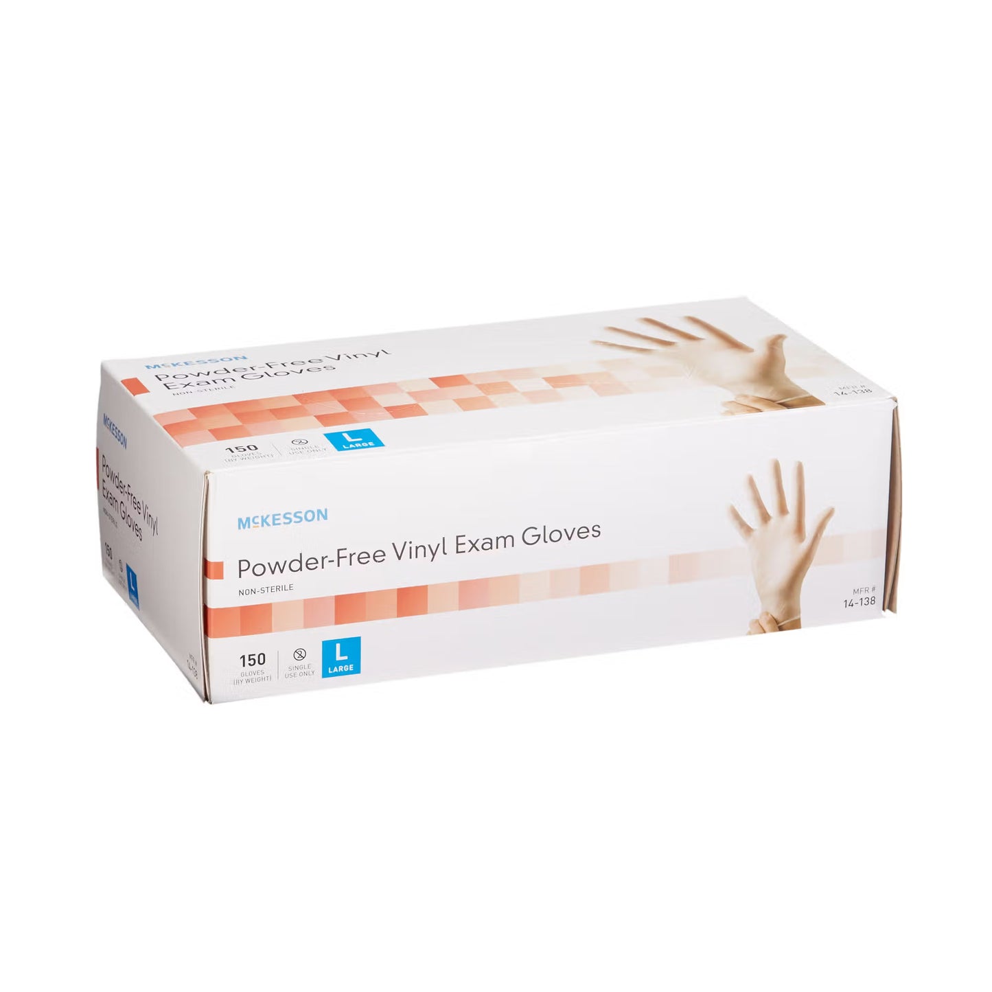 McKesson Vinyl Exam Glove, Large, Clear