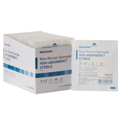 McKesson Sterile Nonwoven Sponge, 2 x 2 Inch, Four Ply