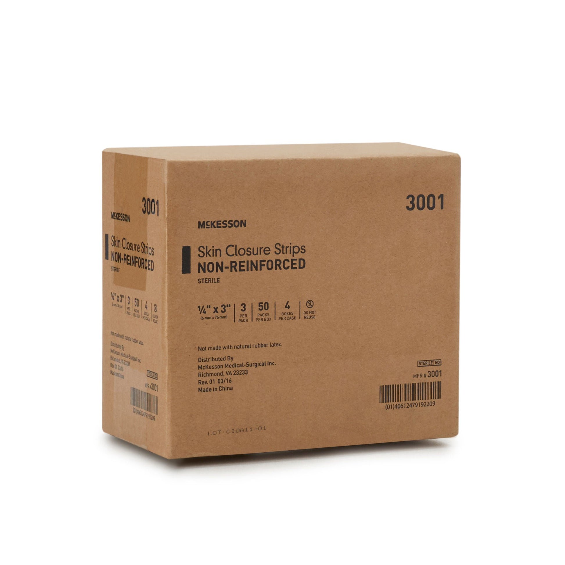 McKesson Nonreinforced Skin Closure Strip, 1/4 x 3 Inch