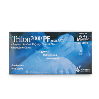 Trilon 2000® PF with MC3® Stretch Vinyl Exam Glove, Medium, Ivory