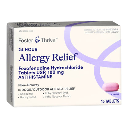 Foster & Thrive™ 24 Hour Allergy Relief Fexofenadine HCl USP 180 mg Tablets