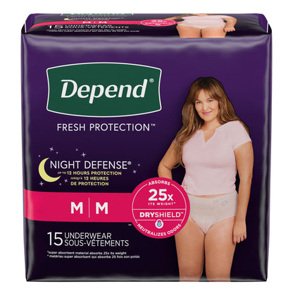 Depend® Night Defense® Women's Absorbent Underwear, Medium