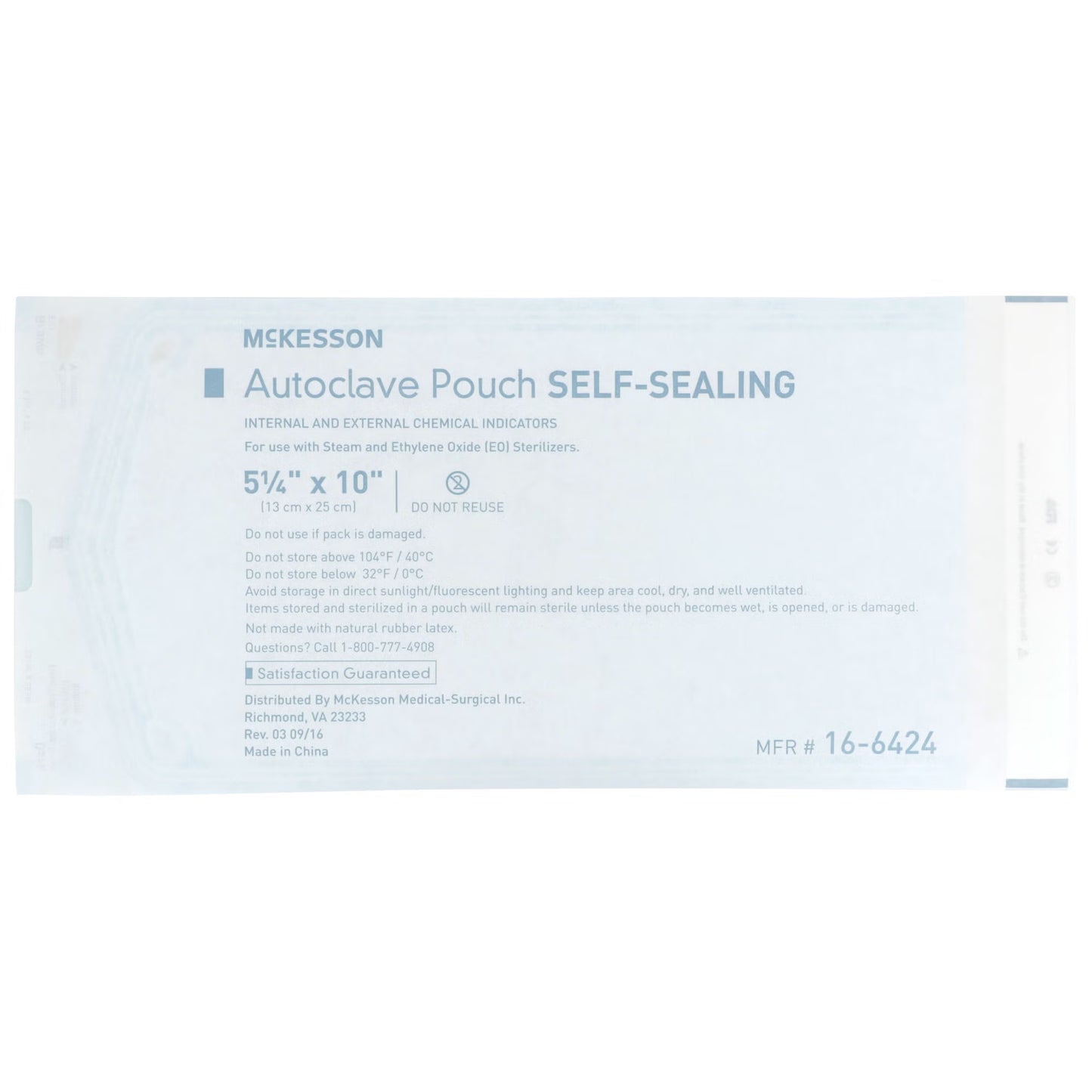 McKesson Sterilization Pouch, 5¼ x 10 Inch