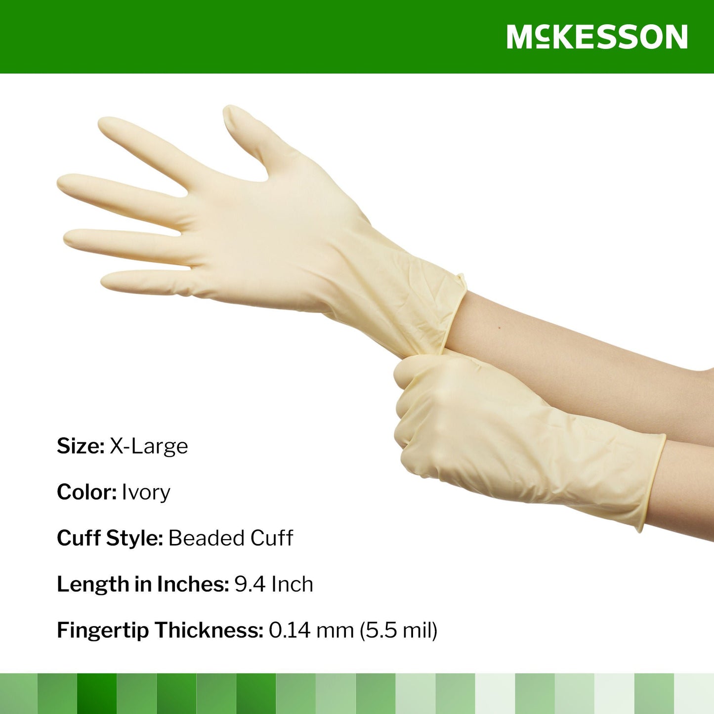 McKesson Confiderm® Latex Exam Glove, Extra Large, Ivory