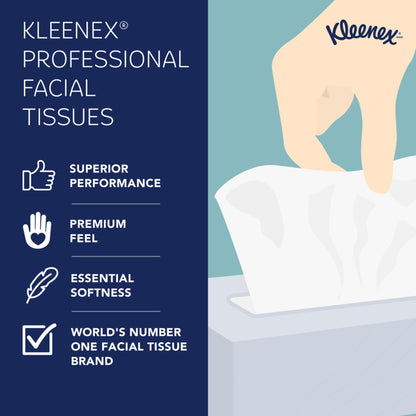 Kleenex® Facial Tissue, Two-Ply, 8.2 X 8.4 Inch