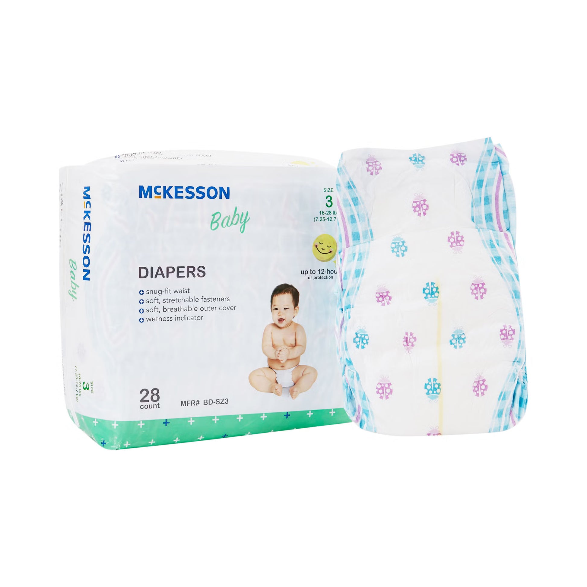 McKesson Baby Diapers, Size 3 for Babies weighing 16 – 28 lbs.