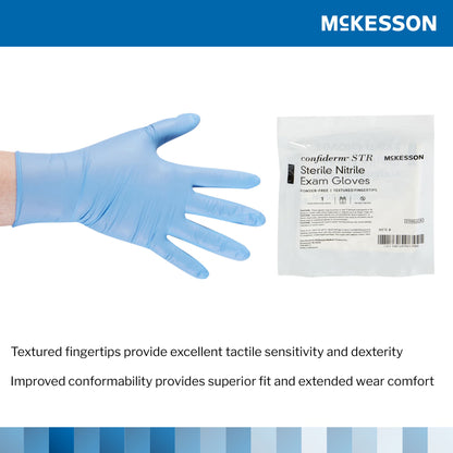 McKesson Confiderm® STR Nitrile Exam Glove, Medium, Blue