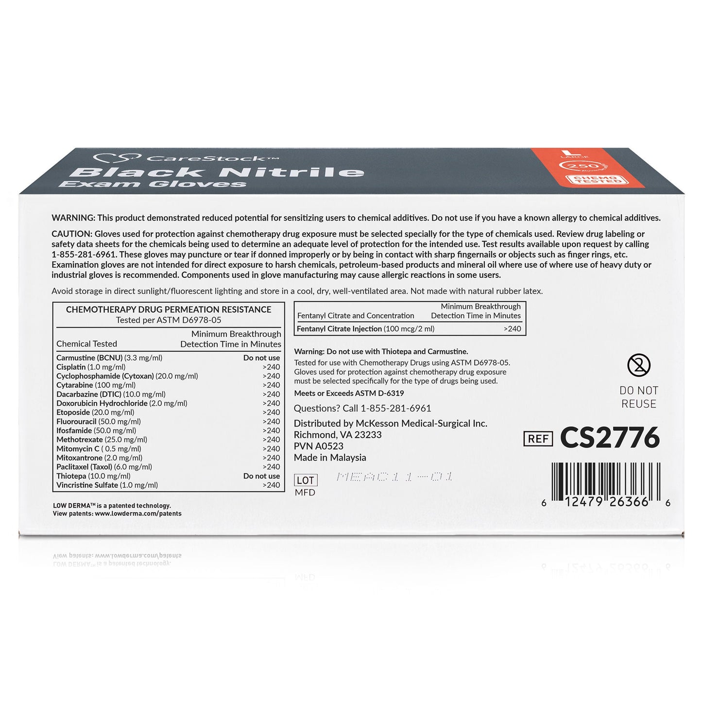 CareStock™ Nitrile Exam Glove, Large, Black