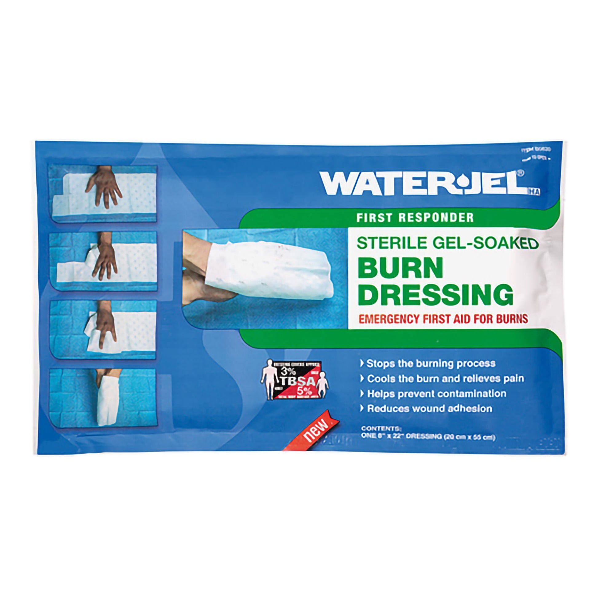 Hydrogel Burn Dressing Water-Jel® First Responder Sheet 8 X 20 Inch Sterile