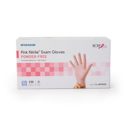 McKesson Pink Nitrile® Nitrile Exam Glove, Extra Large, Pink
