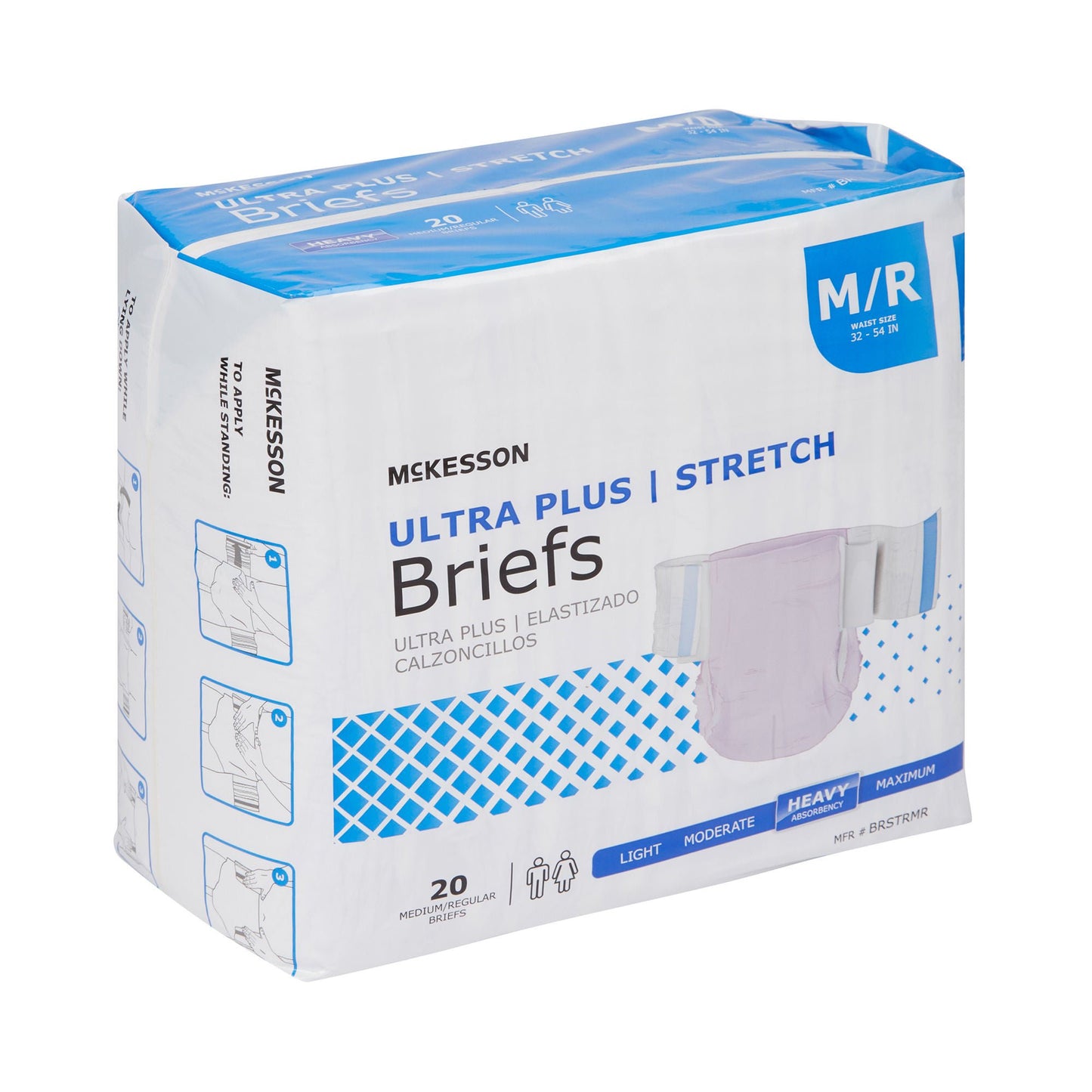 McKesson Ultra Plus Stretch Heavy Absorbency Incontinence Brief, Medium/Regular