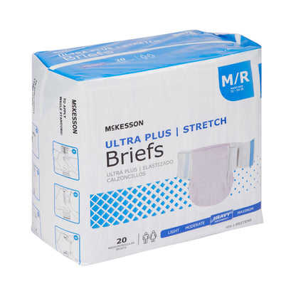 McKesson Ultra Plus Stretch Heavy Absorbency Incontinence Brief, Medium/Regular