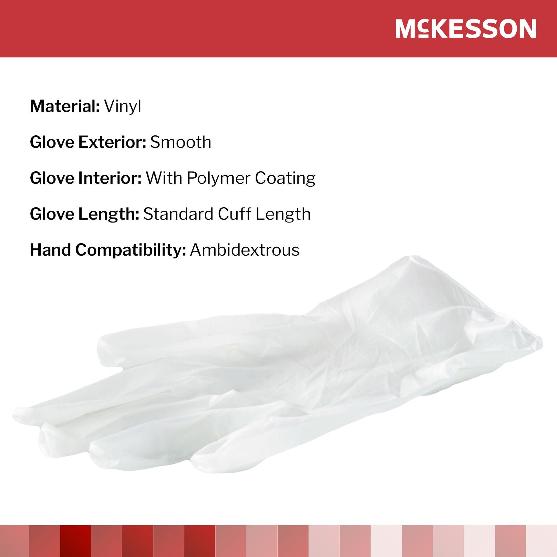 McKesson Confiderm® Vinyl Exam Glove, Small, Clear