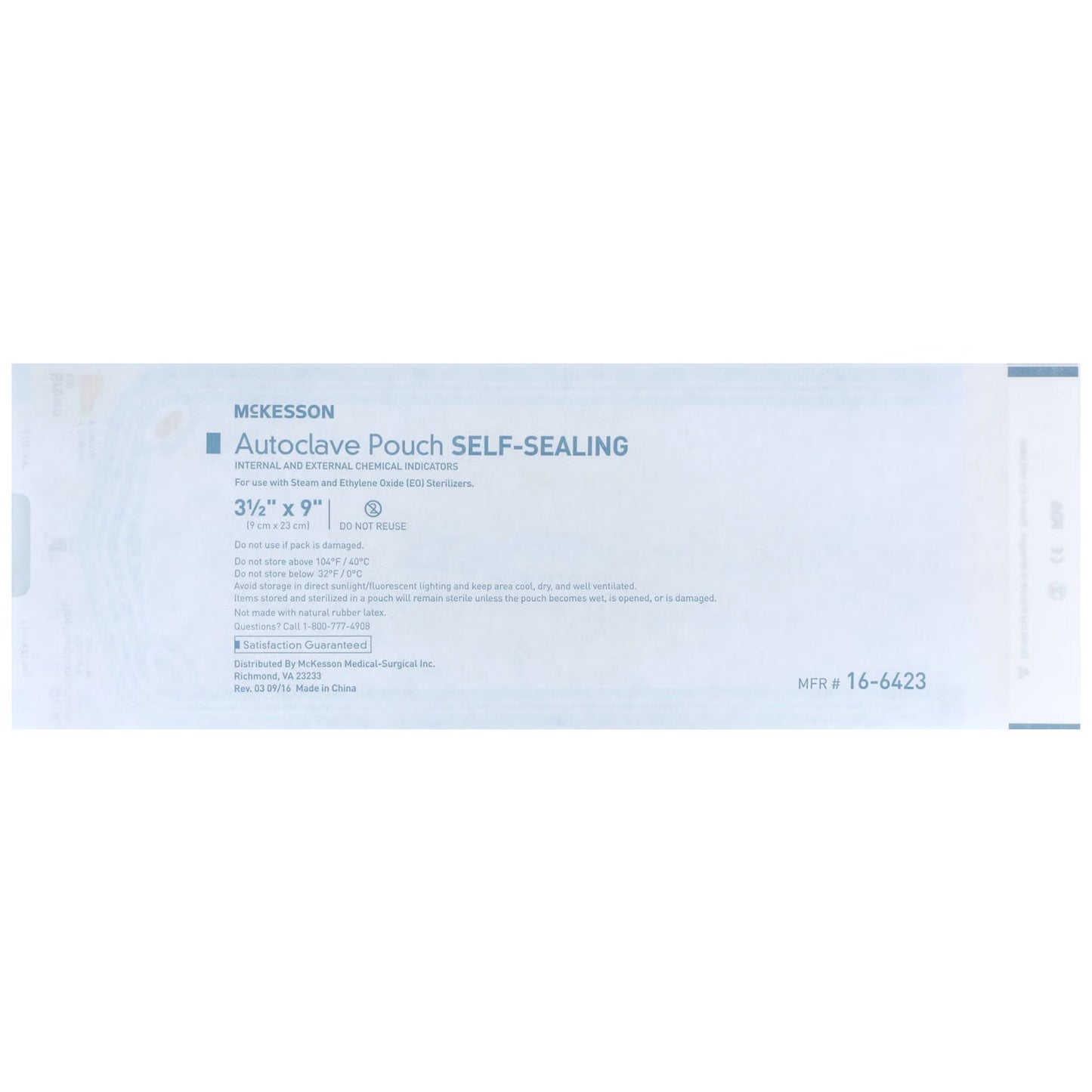 McKesson Sterilization Pouch, 3.5 x 9 Inch