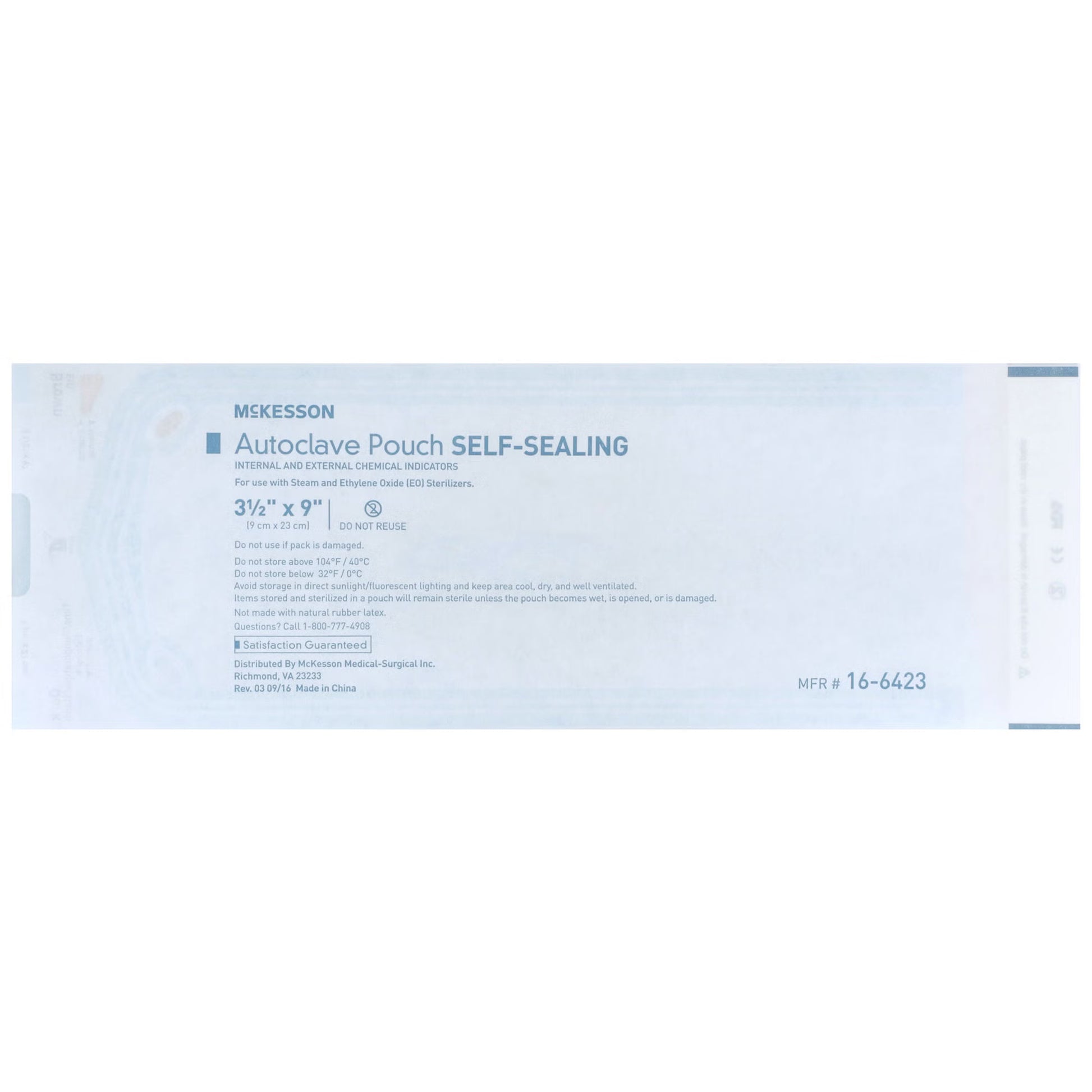 McKesson Sterilization Pouch, 3.5 x 9 Inch