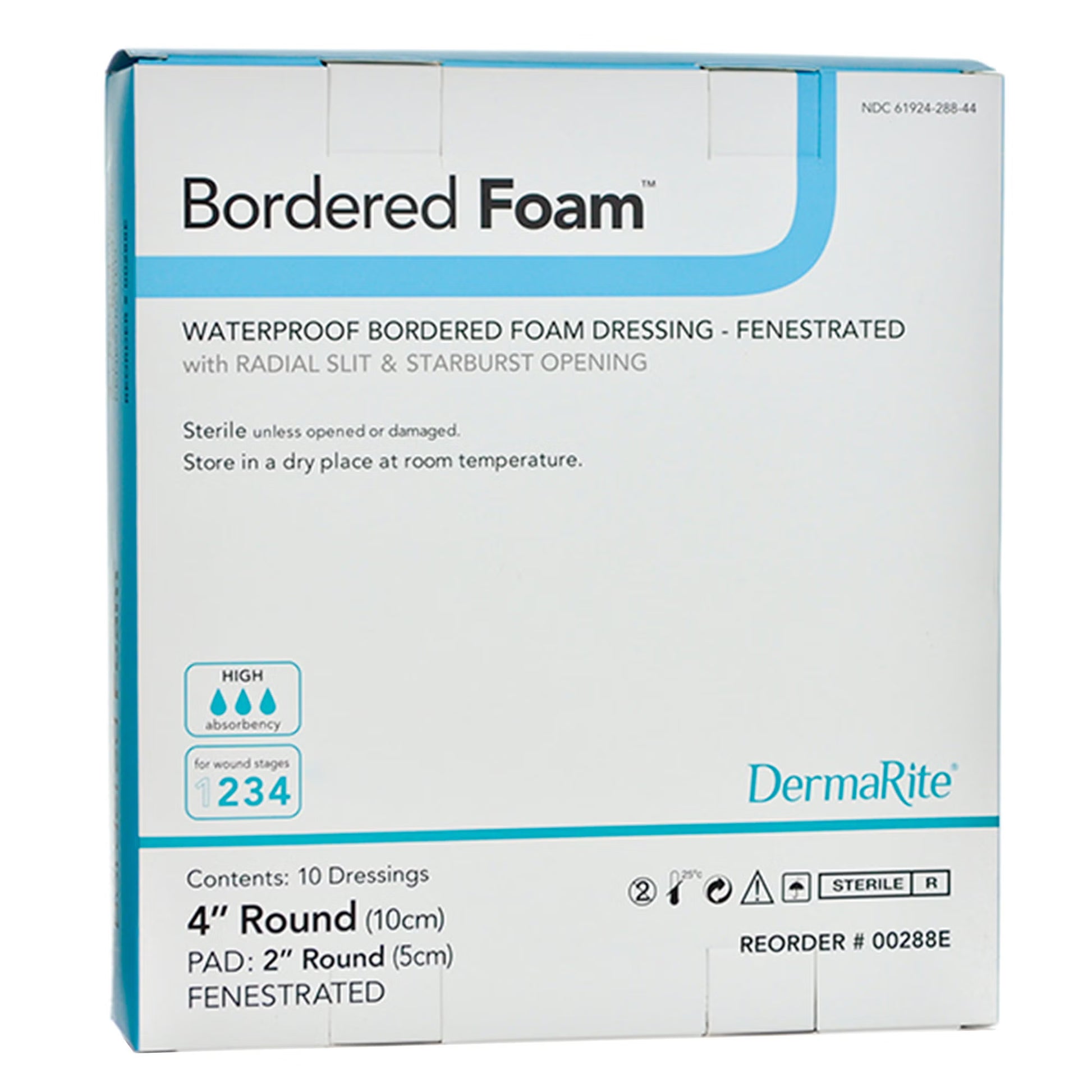 BorderedFoam® Adhesive with Border Foam Dressing, 4-Inch Round