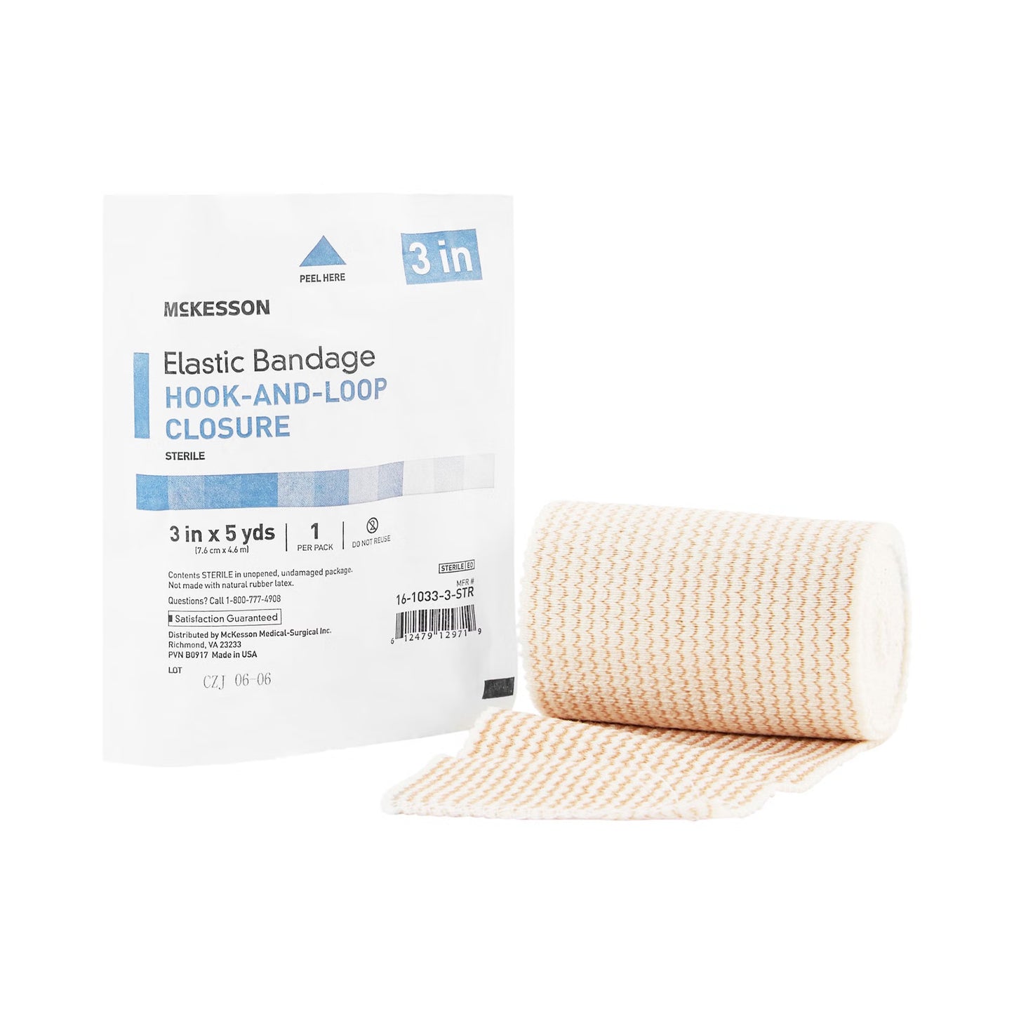 McKesson hook-and-loop closure Elastic Bandage, 3 Inch x 5 Yard