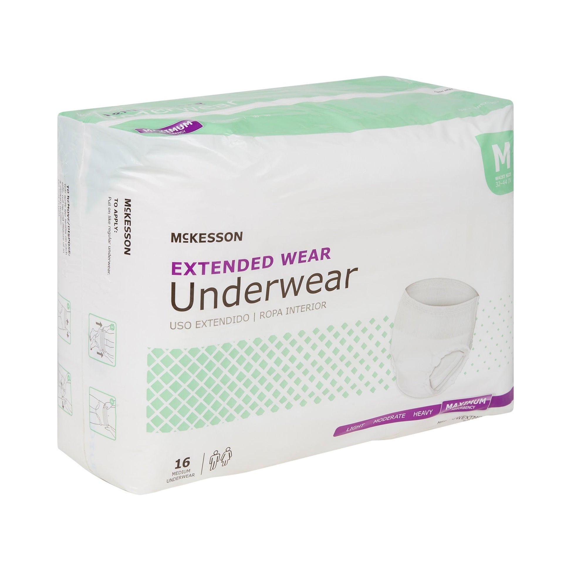 McKesson Extended Wear Maximum Absorbency Underwear, Medium
