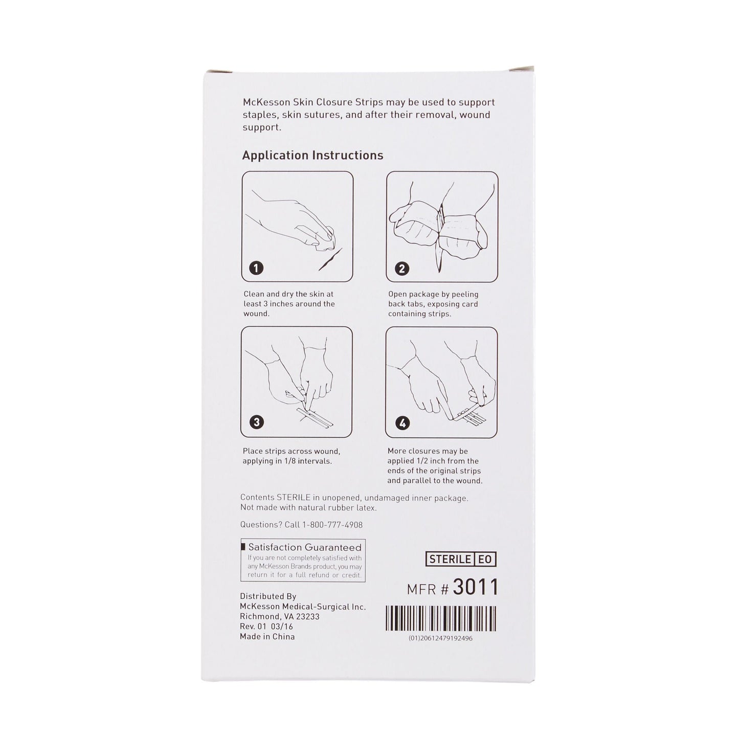 McKesson Skin Closure Reinforced Strip, 1 X 5 Inch