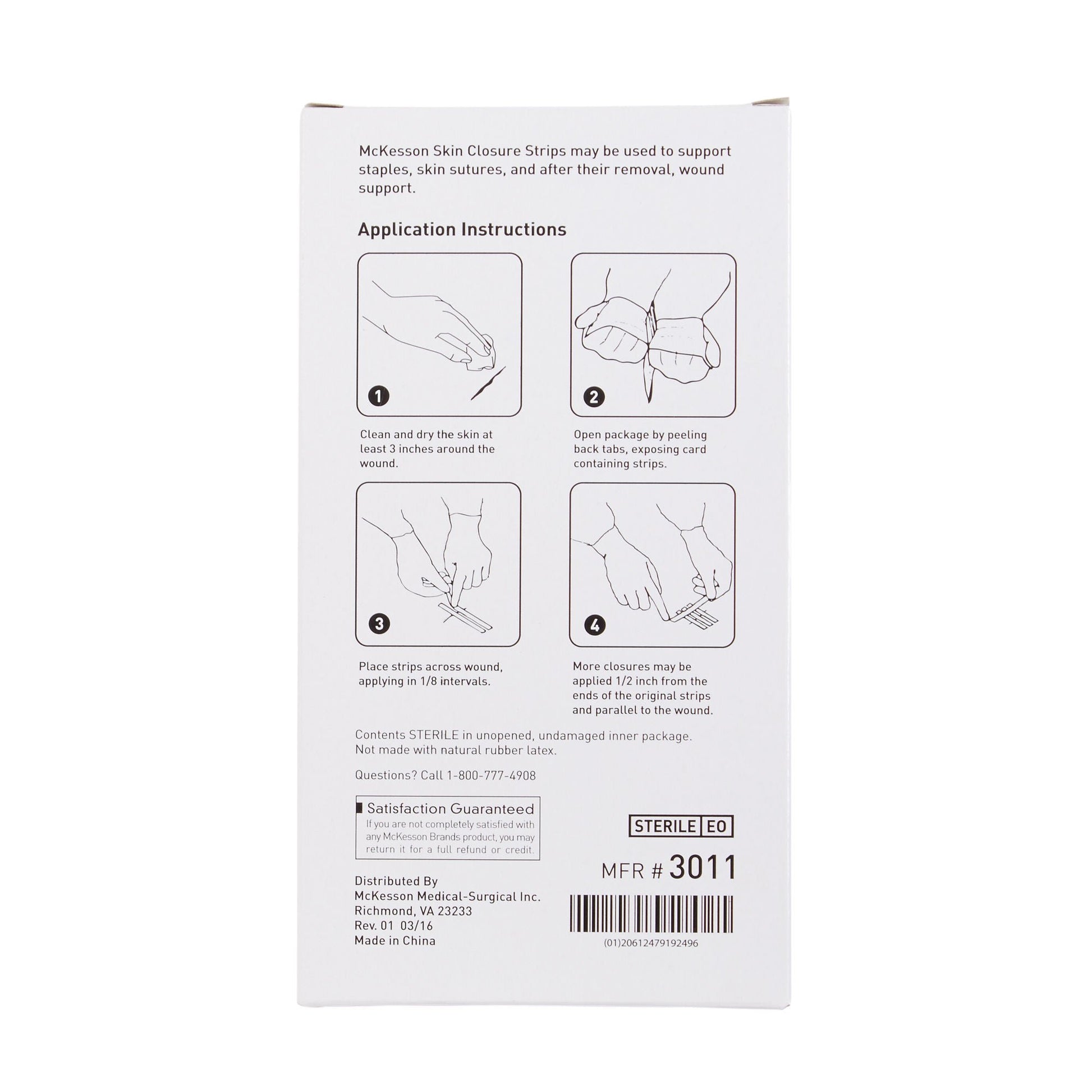McKesson Skin Closure Reinforced Strip, 1 X 5 Inch