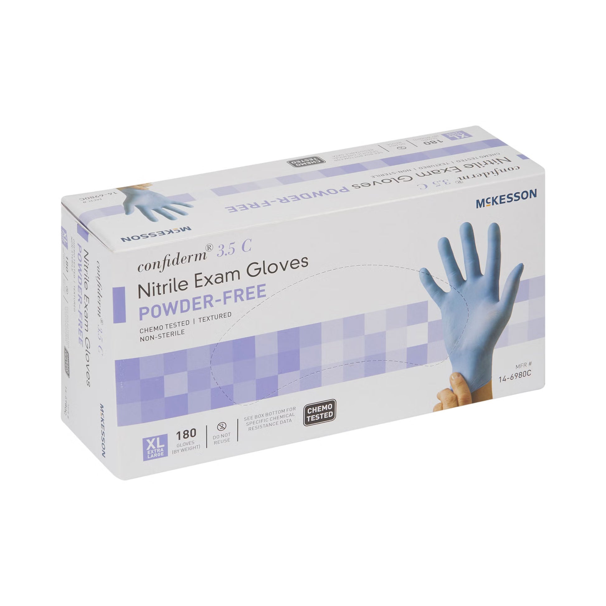 McKesson Confiderm® 3.5C Nitrile Exam Glove, Extra Large, Blue