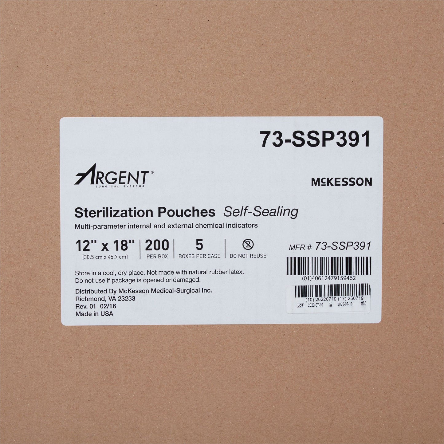 McKesson Argent® Sure-Check® Sterilization Pouch, 12 x 18 Inch