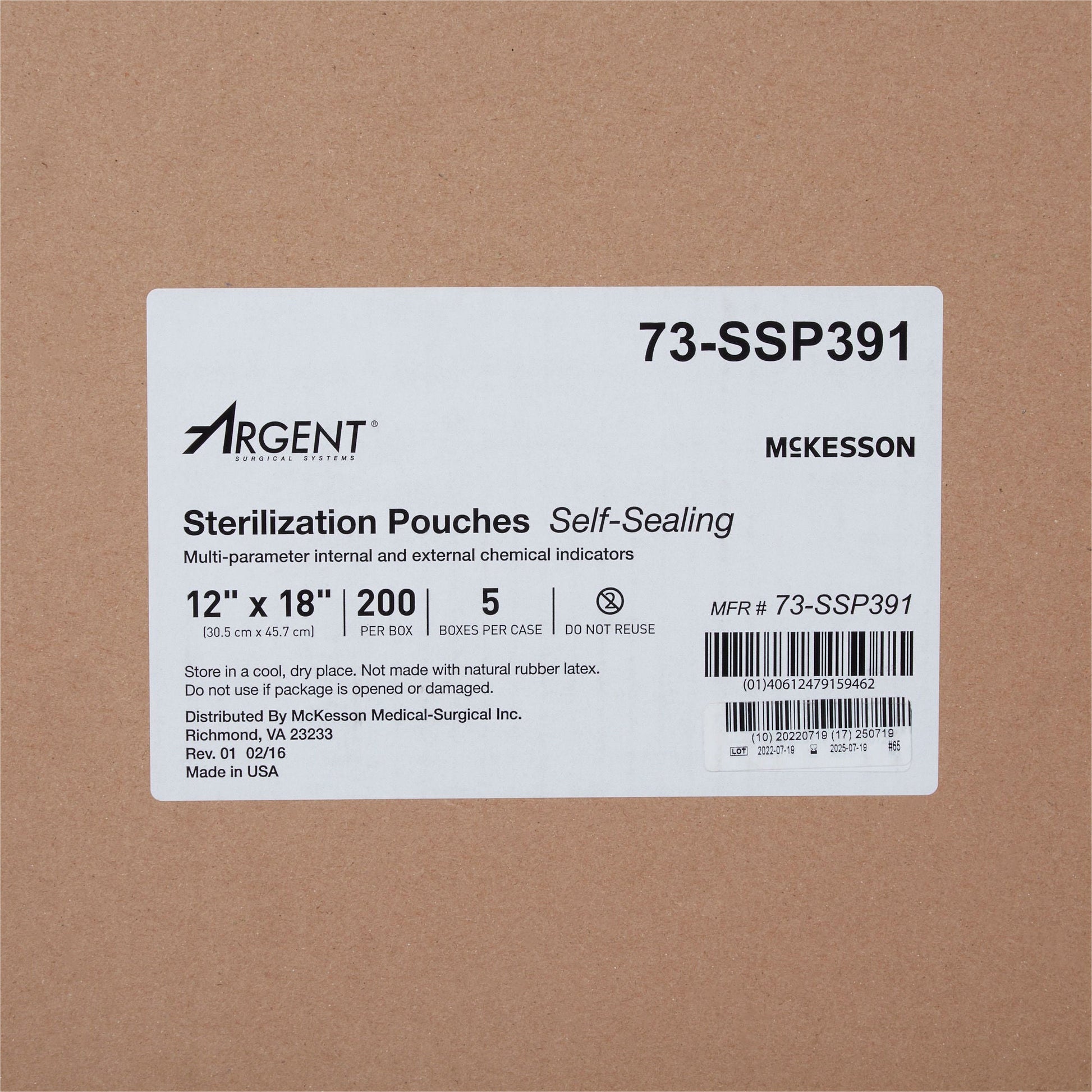 McKesson Argent® Sure-Check® Sterilization Pouch, 12 x 18 Inch