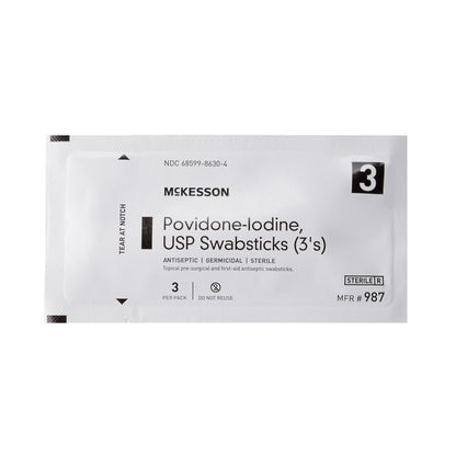 McKesson Impregnated Swabstick 3 Pack 10% Strength