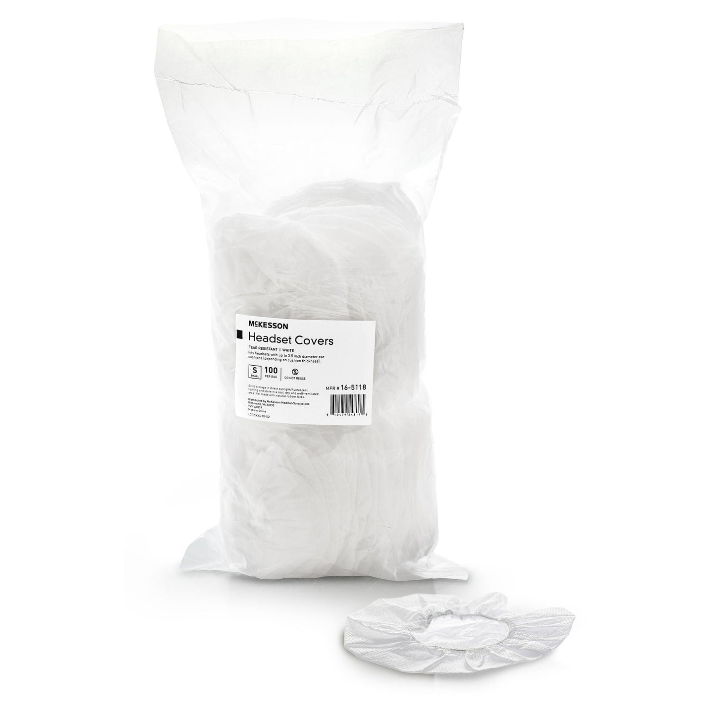McKesson Sanitary Headset Cover, Small, White