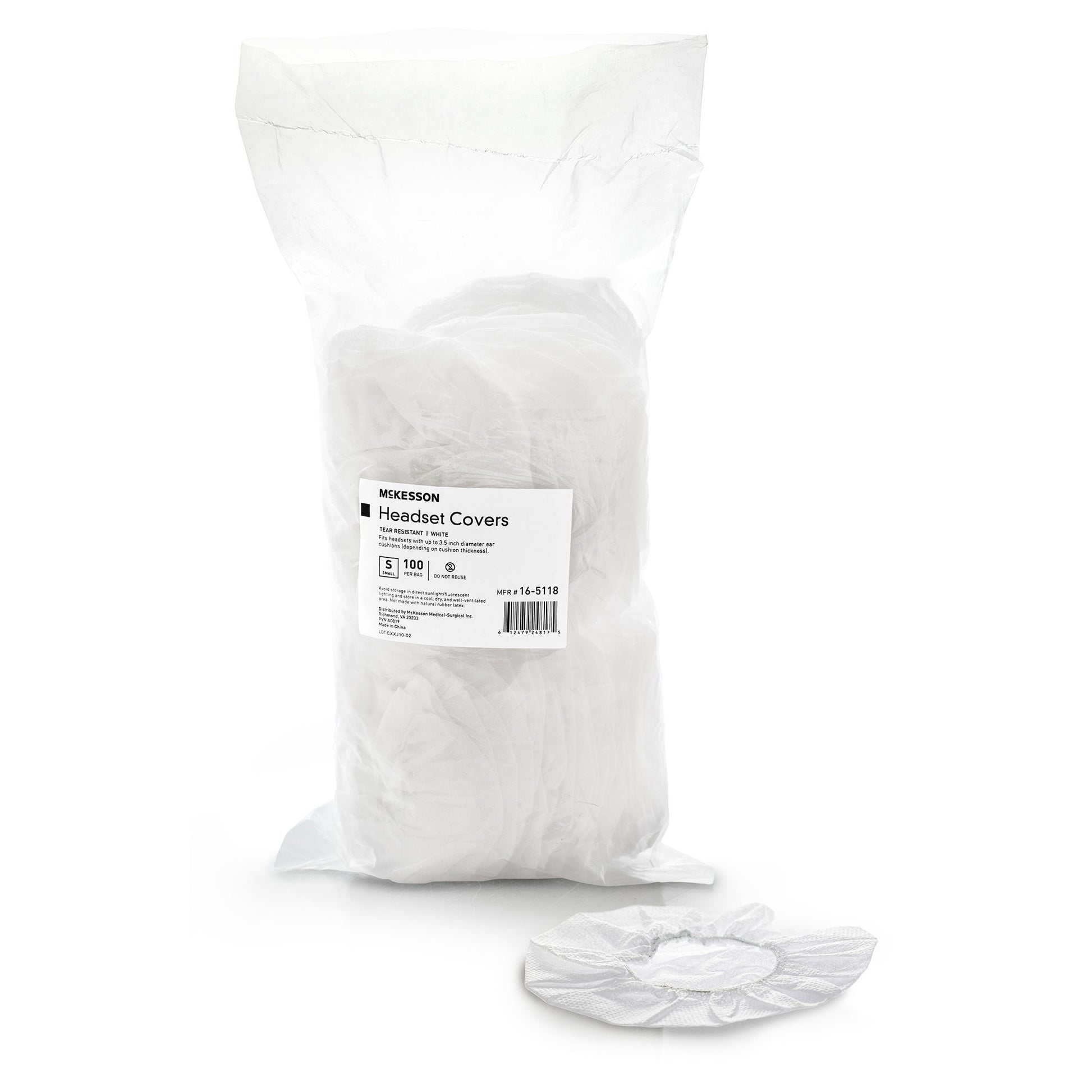 McKesson Sanitary Headset Cover, Small, White