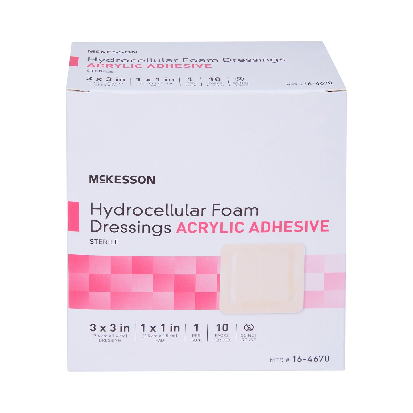 McKesson Adhesive Foam Dressing with Border, 3 x 3 Inch