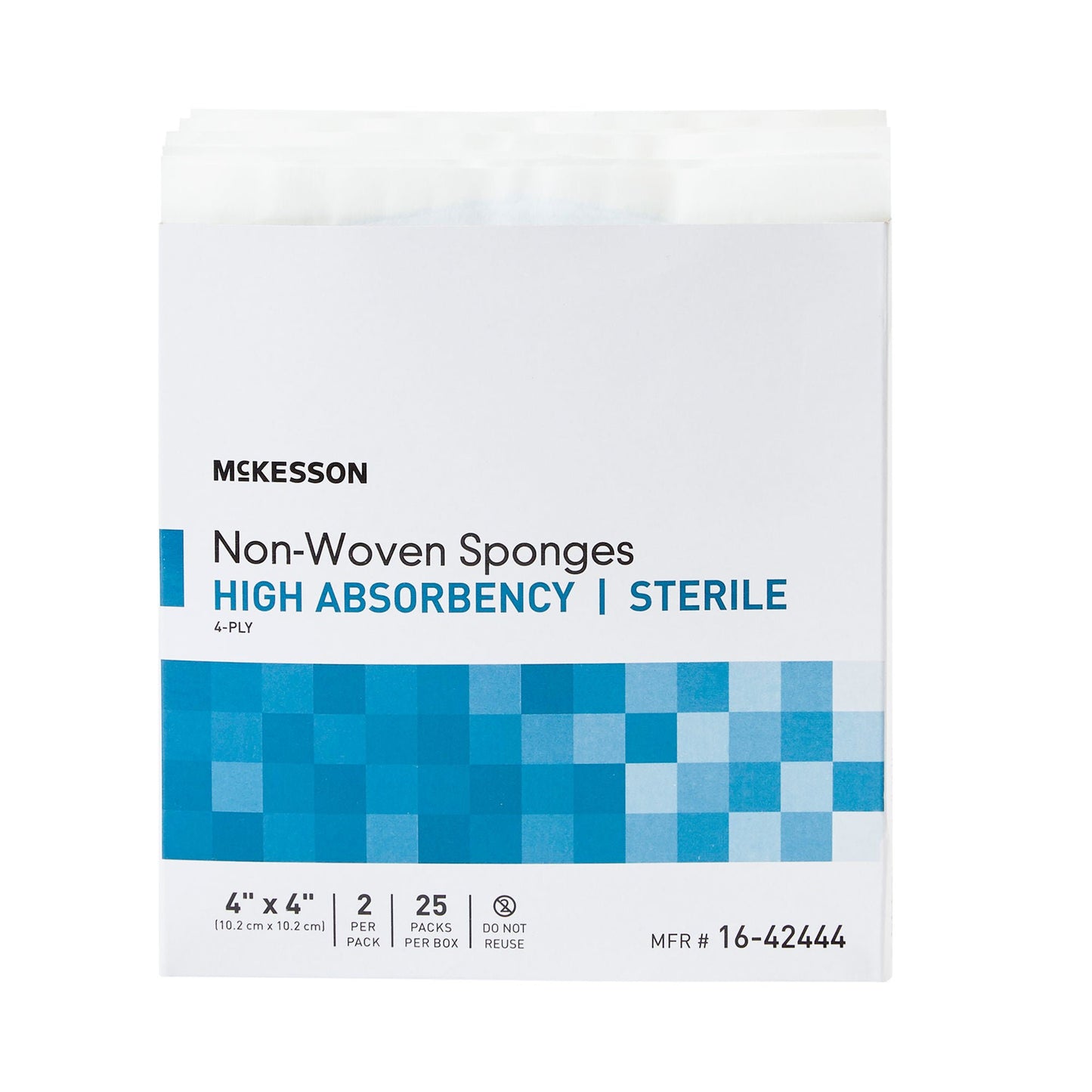 McKesson Sterile Nonwoven Sponge, 4 x 4 Inch, Four Ply