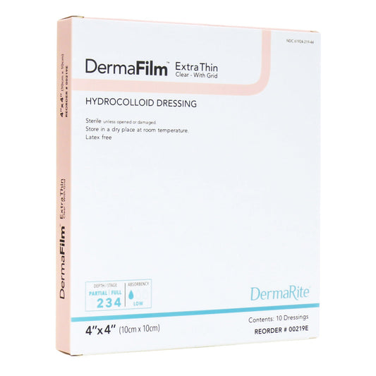 DermaFilm® Hydrocolloid Dressing, 4 x 4 Inch