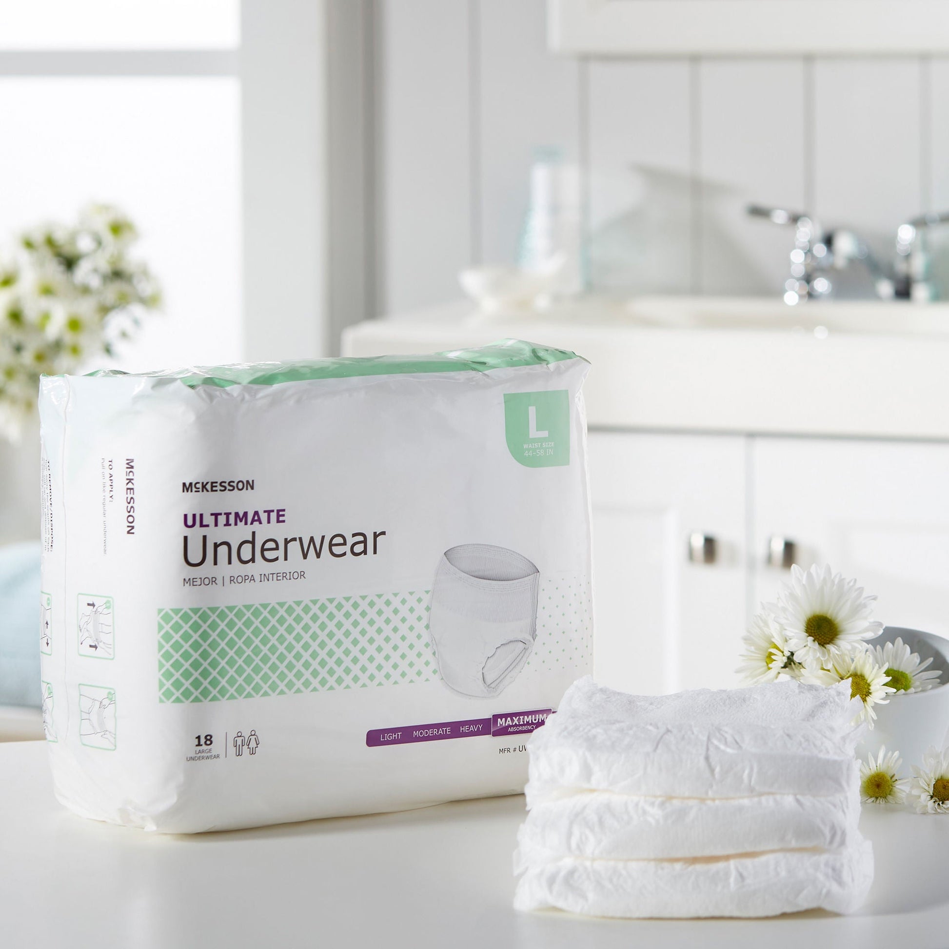 McKesson Ultimate Heavy Absorbency Incontinence Underwear, Large