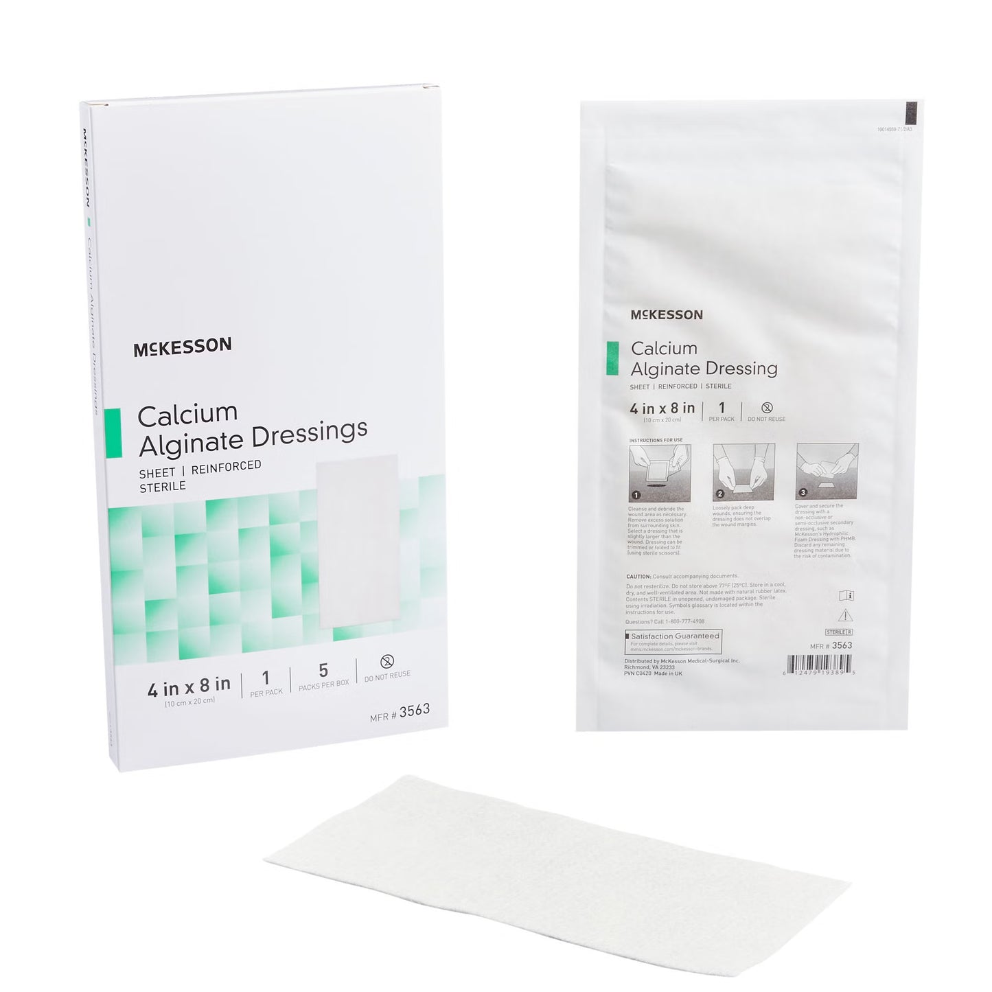 McKesson Alginate Dressing, 4 x 8 inch