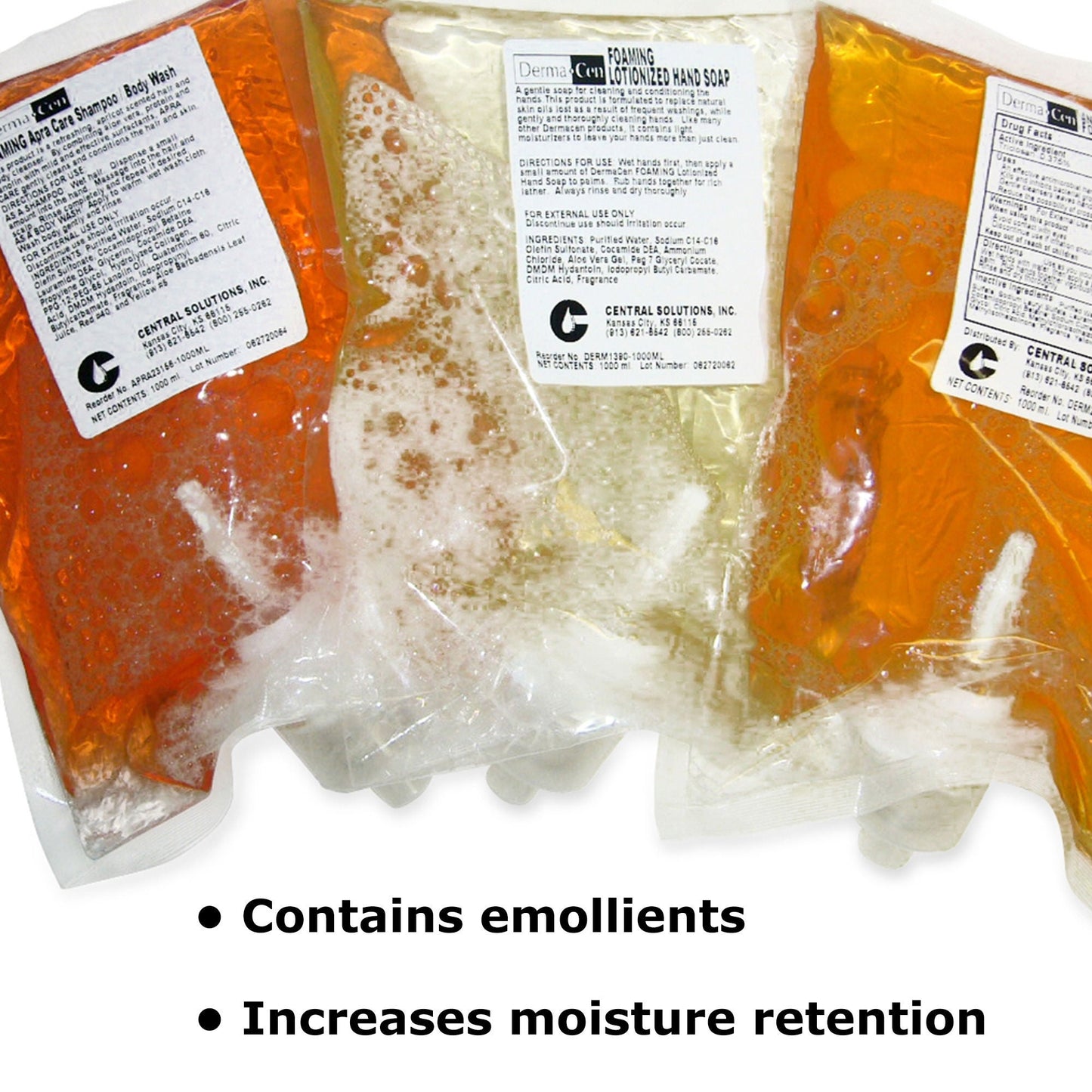 DermaCen® Soap, 1,000 mL Dispenser Refill Bag