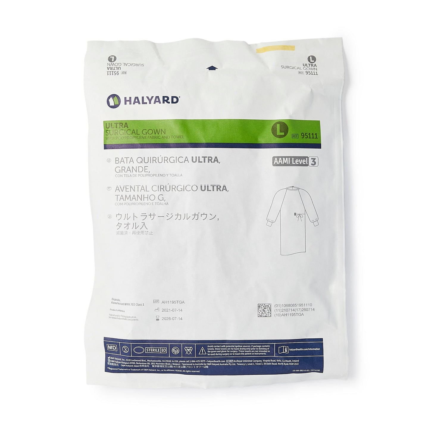 Halyard Ultra Nonreinforced Surgical Gown with Towel, Large