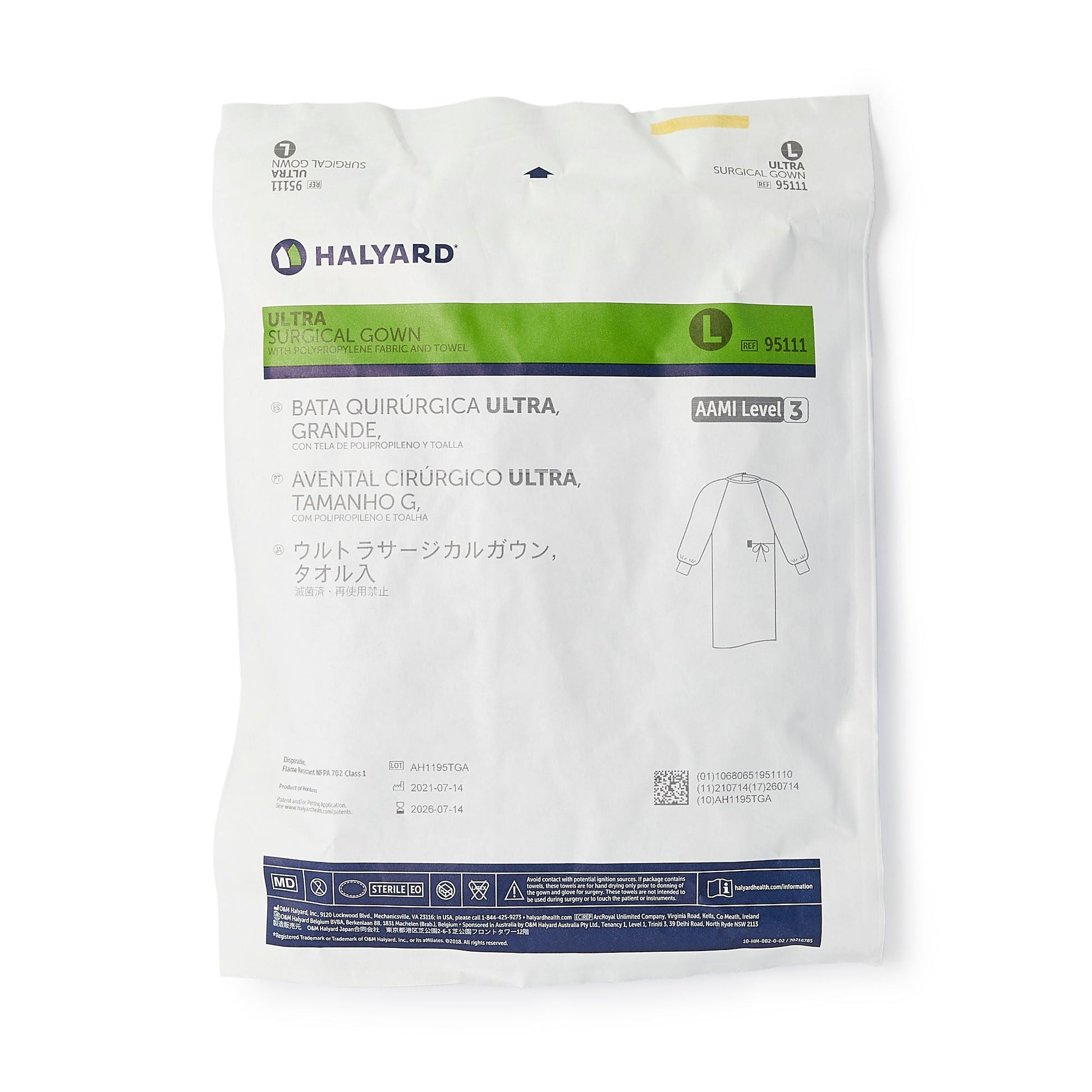 Halyard Ultra Nonreinforced Surgical Gown with Towel, Large