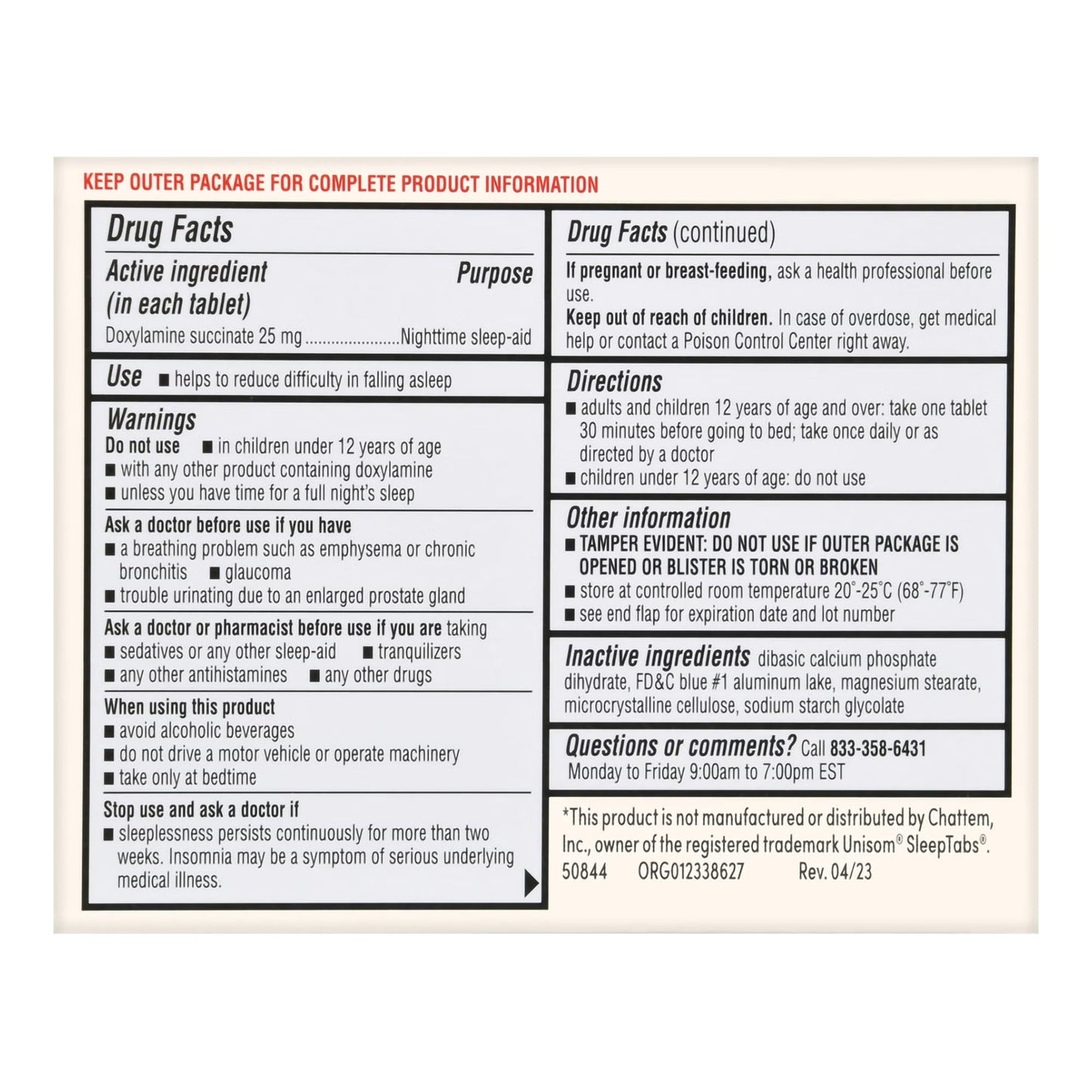 Foster & Thrive™ Sleep Aid Doxylamine Succinate 25 mg Tablets