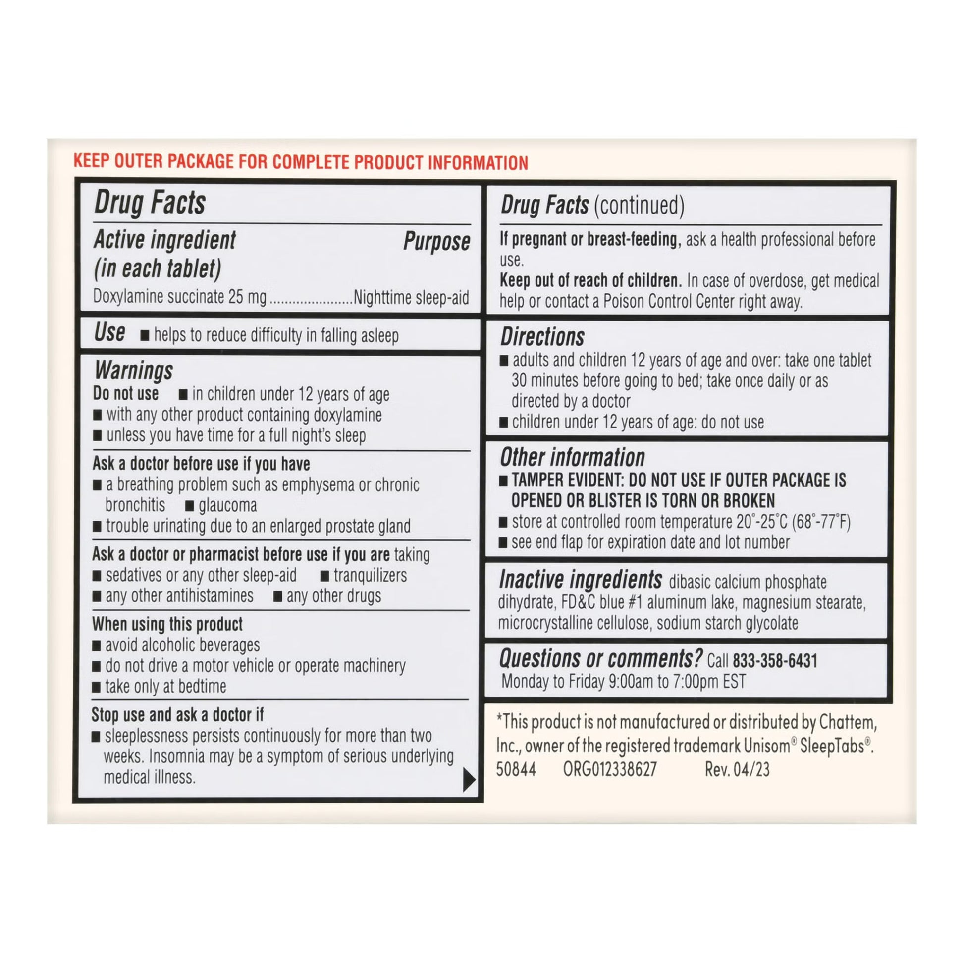 Foster & Thrive™ Sleep Aid Doxylamine Succinate 25 mg Tablets