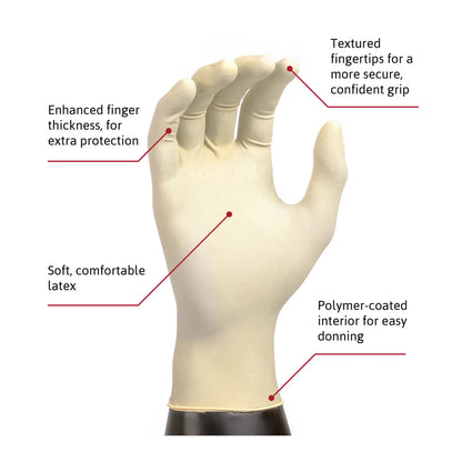 Diamond Grip™ Latex Exam Glove, Extra Large, White
