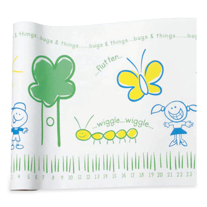 McKesson Crepe Table Paper, 14 Inch x 125 Foot, Print (Bugs and Things)