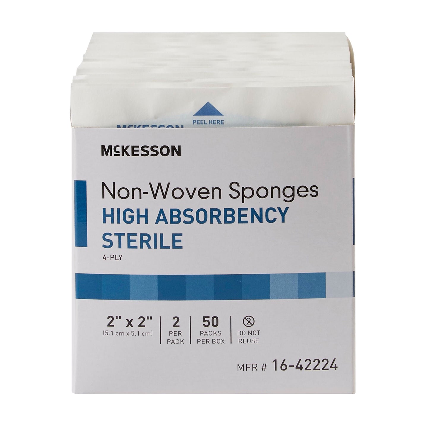 McKesson Sterile Nonwoven Sponge, 2 x 2 Inch, Four Ply