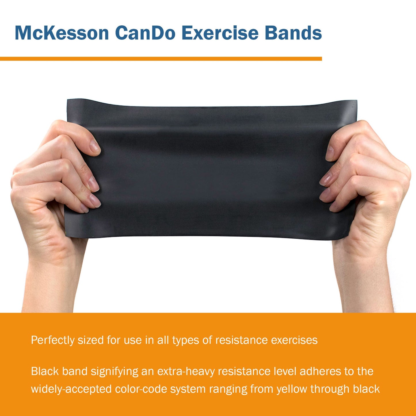 McKesson Exercise Resistance Band, Black, 5" x 6 Yard, Extra-Heavy Resistance
