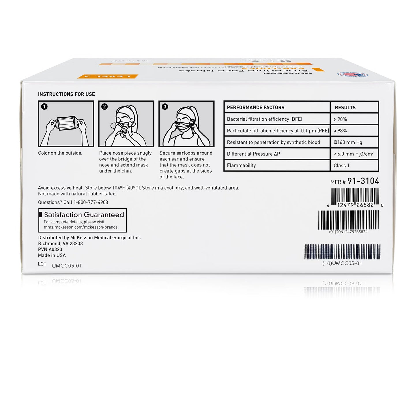 McKesson Procedure Masks, ASTM Level 3