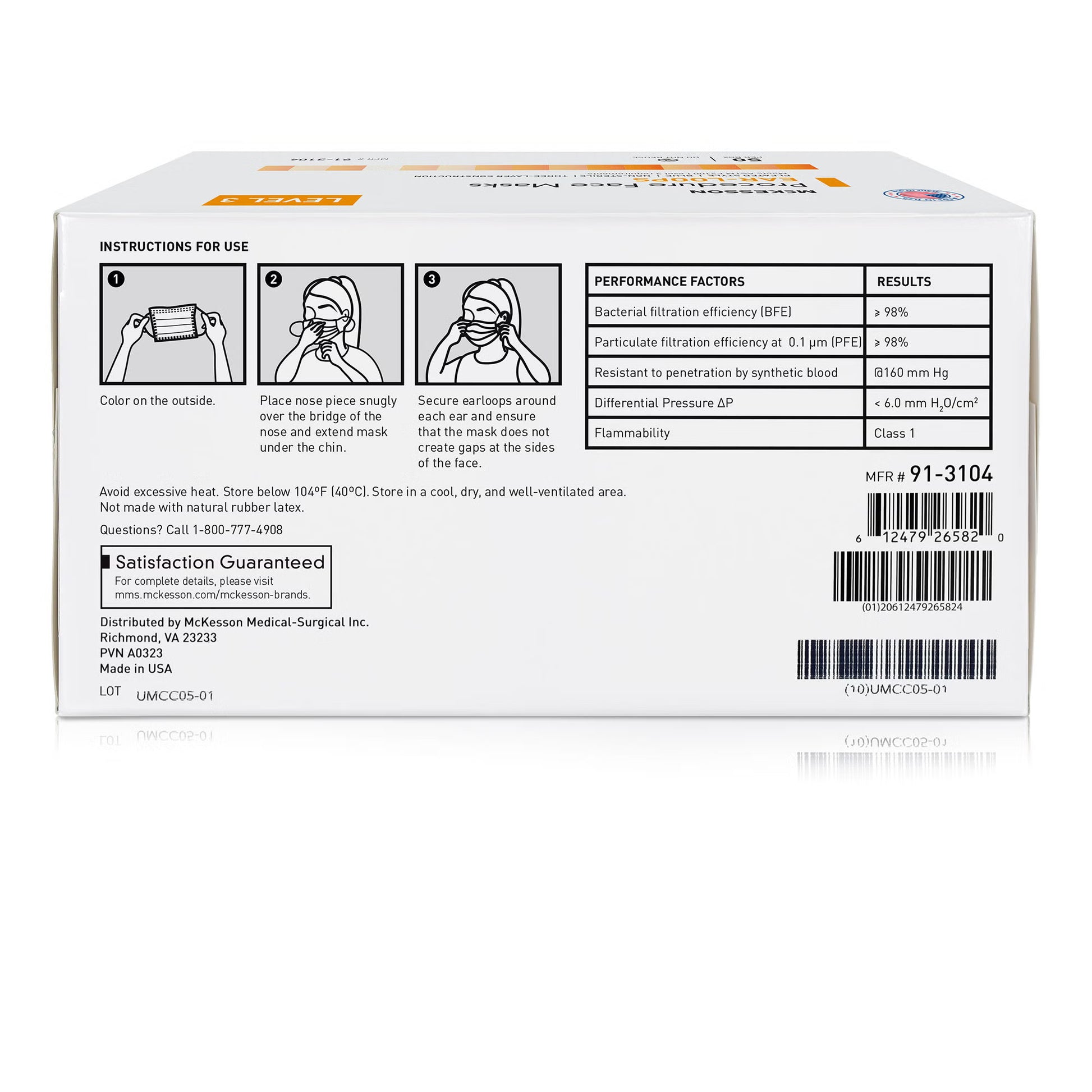 McKesson Procedure Masks, ASTM Level 3