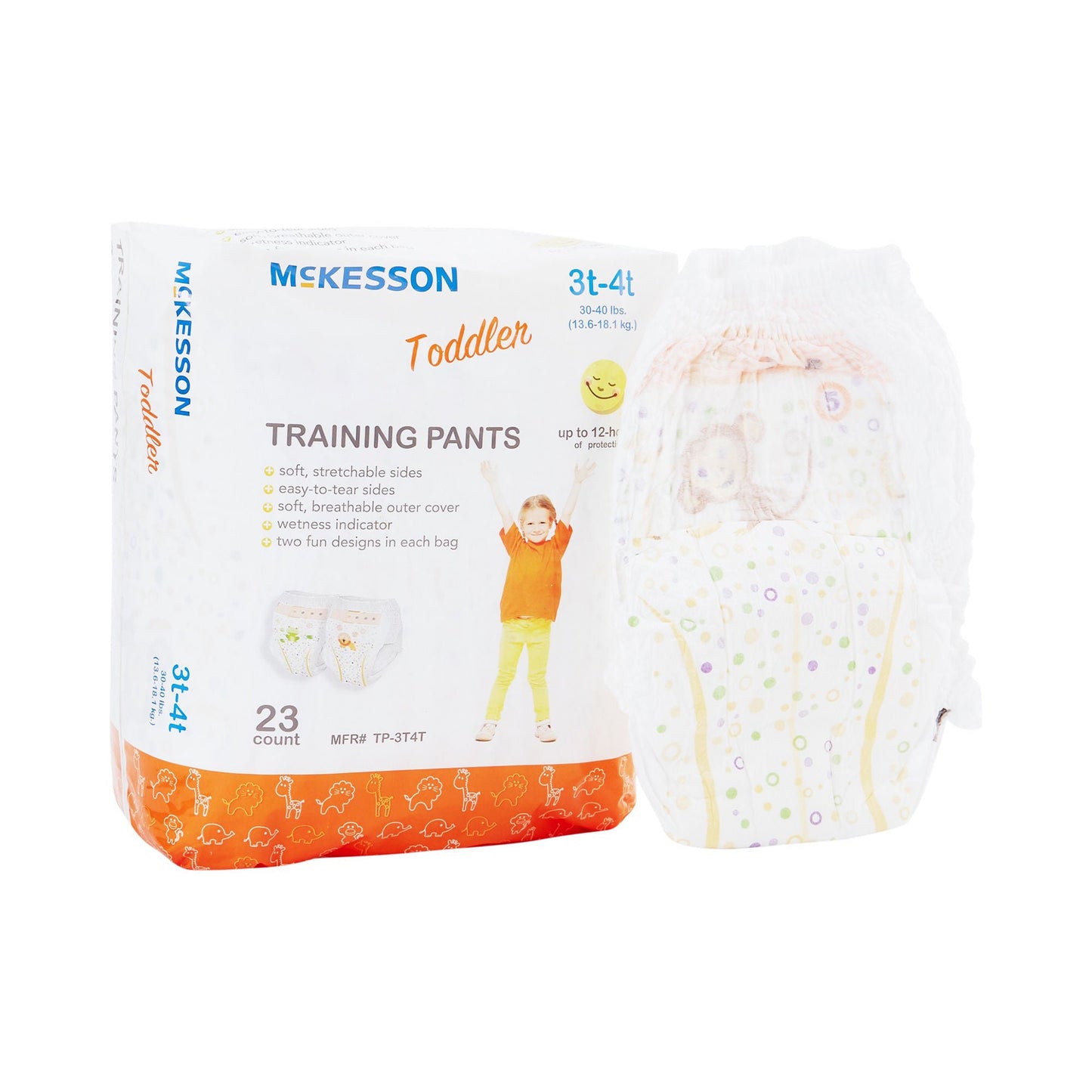 McKesson Toddler Training Pants, 3T to 4T for Children weighing 30 – 40 lbs.